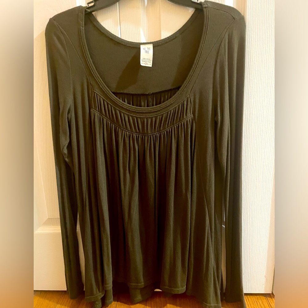 We the Free top in olive green. Small.